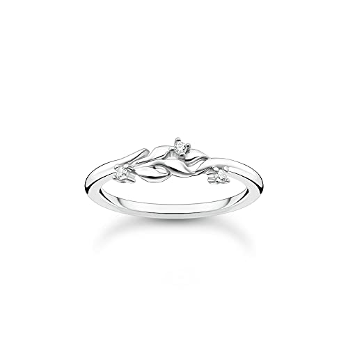 THOMAS SABO Ring Blätter mit Steinen 925 Sterling Silber TR2376-051-14-52 von THOMAS SABO