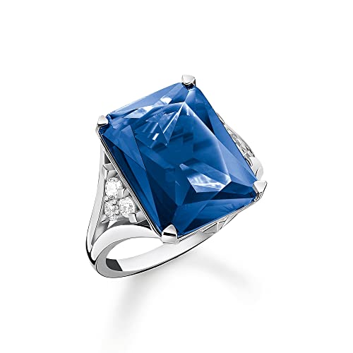 THOMAS SABO Damen Ring Blauer Stein Silber 925 Sterlingsilber TR2339-166-1 von THOMAS SABO