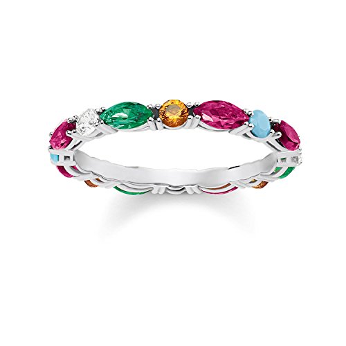 THOMAS SABO Damen-Ring Farbige Steine 925 Sterling Silber Größe 54 TR2185-477-7-54 von THOMAS SABO