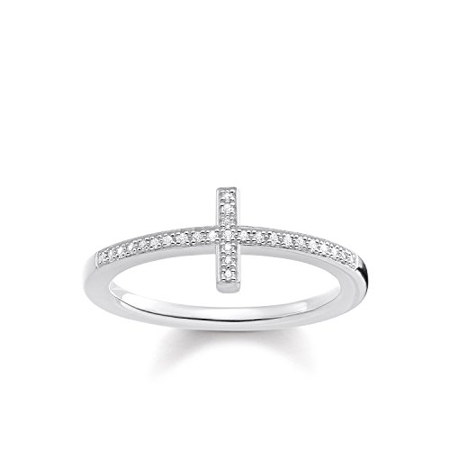 Thomas Sabo Damen-Ring "Kreuz" 925 Silber Diamant (0.2 ct) weiß Gr. 54 (17.2) - D_TR0028-725-14-54 von THOMAS SABO