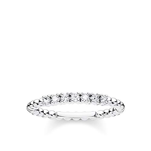 THOMAS SABO Ring Kugeln mit weißen Steinen silber 925 Sterling Silber TR2323-051-14-48 von THOMAS SABO