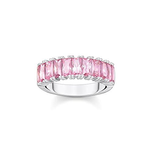 Thomas Sabo Damen Ring aus Sterling-Silber mit Zirkonia-Steinen in Pink, Gr. 54, TR2366-051-9-54 von THOMAS SABO