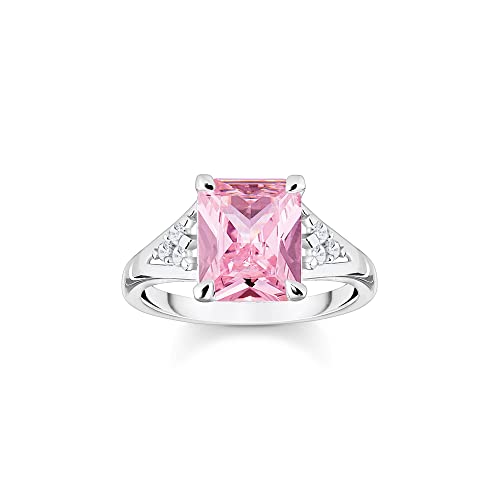 THOMAS SABO Damen Ring mit pinken und weißen Steinen Silber 925 Sterlingsilber TR2362-051-9 von THOMAS SABO