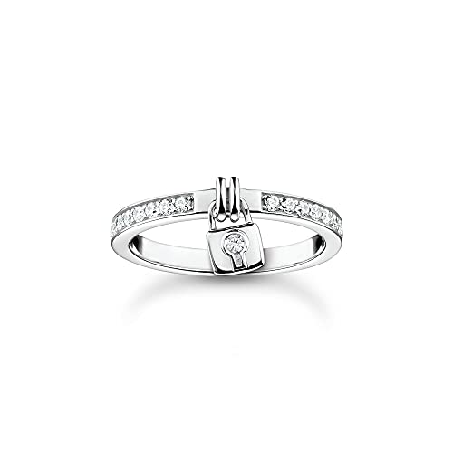 THOMAS SABO Damen Ring Schloss weiße Steine 925 Sterlingsilber TR2371-051-14 von THOMAS SABO