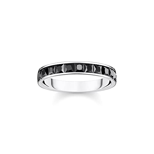 THOMAS SABO Damen Ring Schwarze Steine pavé Silber 925 Sterlingsilber, Geschwärzt TR2358-643-11 von THOMAS SABO