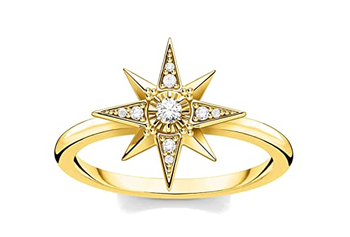 THOMAS SABO Damen Ring Stern Gold 925 Sterlingsilber, 750 Gelbgold Vergoldung TR2299-414-14 THOMAS SABO Damen Ring Stern Gold 925 Sterlingsilber, 750 Gelbgold Vergoldung TR2299-414-14 von THOMAS SABO