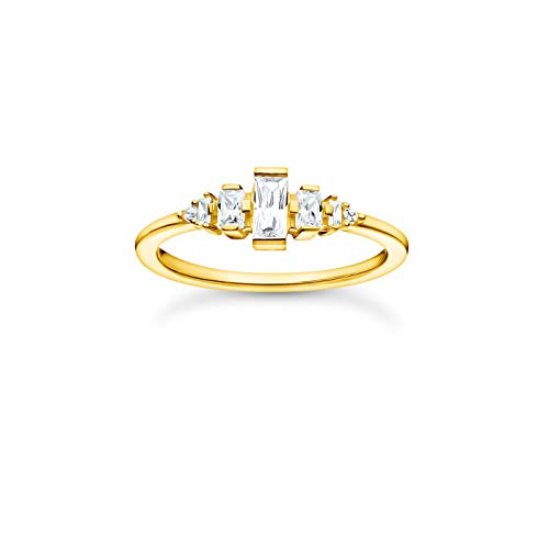 THOMAS SABO Damen Ring weiße Steine vergoldetes Silber TR2347-414-14-50 von THOMAS SABO