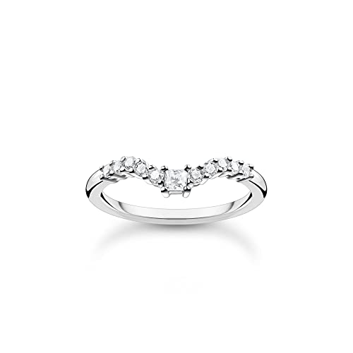 THOMAS SABO Damen Ring mit weißen Steinen Silber 925 Sterlingsilber TR2398-051-14 von THOMAS SABO