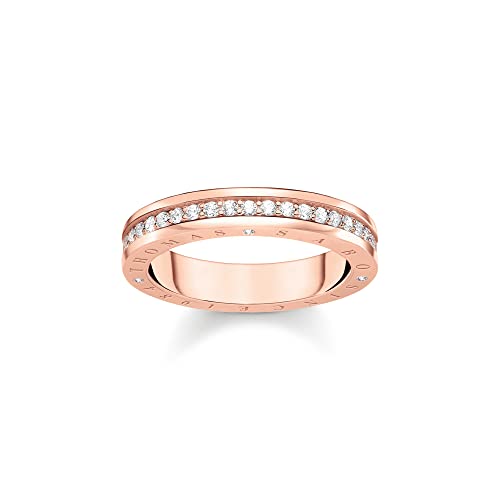 THOMAS SABO Damen Ring weiße Steine roségold 925 Sterlingsilber, 750 Roségold Vergoldung TR2254-416-14 von THOMAS SABO