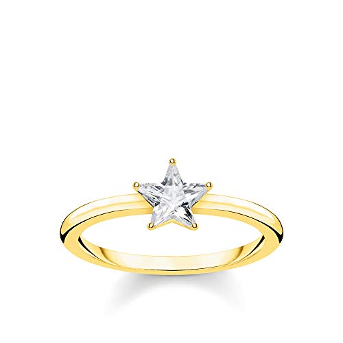 Thomas Sabo Damen-Ring Funkelnder Stern gold 925 Sterlingsilber gelbgold vergoldet TR2270-414-14-52 von THOMAS SABO