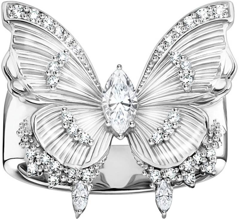 THOMAS SABO Fingerring Butterfly Paradise Cocktail-Ring - Schmetterling-Design, mit Zirkonia (synth) von THOMAS SABO