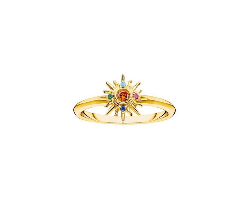 THOMAS SABO Fingerring Ring Damen Sonne Steine Bunt Vergoldet TR2458-488-7 Gr. 50 von THOMAS SABO