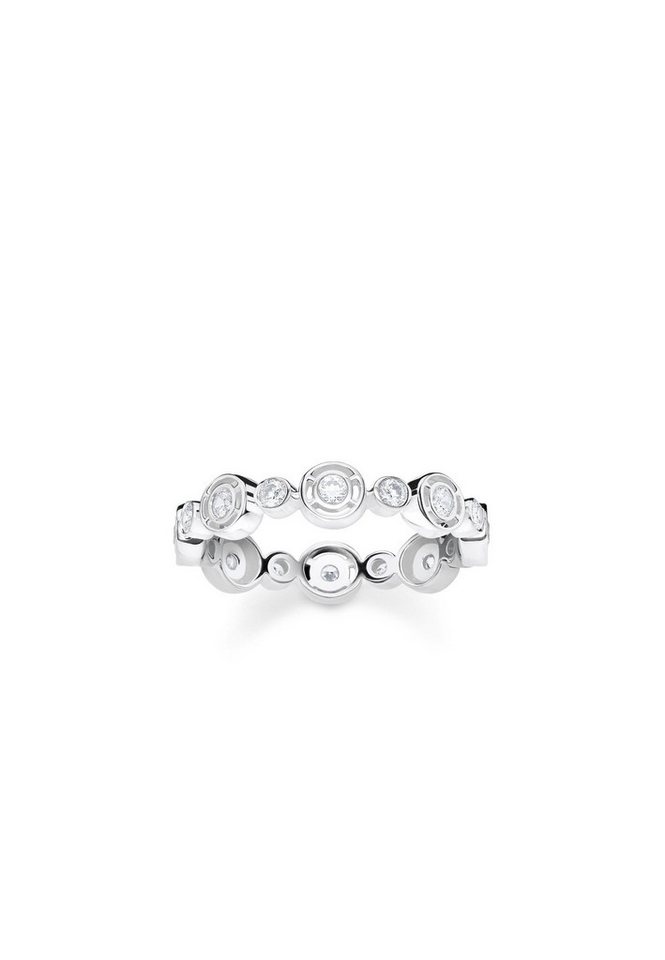 THOMAS SABO Fingerring Ring Kreise Weiß Steine Silber (Set) von THOMAS SABO