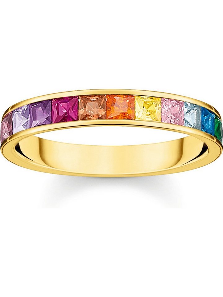 THOMAS SABO Fingerring Thomas Sabo Damen-Damenring 925er Silber Glasstein, Spinell, synthetisch von THOMAS SABO