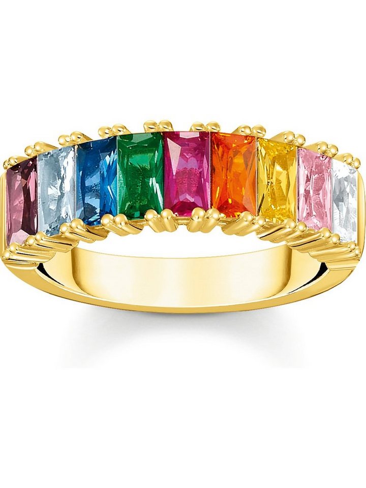 THOMAS SABO Fingerring Thomas Sabo Damen-Damenring 925er Silber Glasstein, Spinell, synthetisch von THOMAS SABO