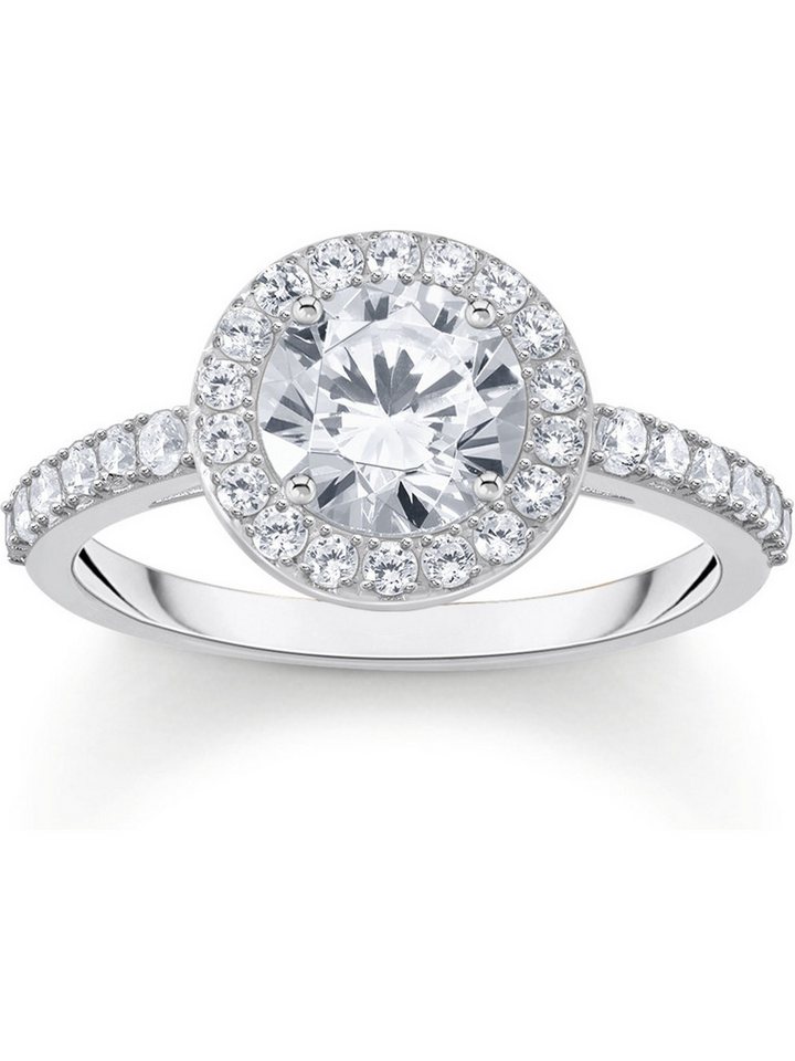THOMAS SABO Fingerring Thomas Sabo Damen-Damenring 925er Silber Zirkonia, Zirkonia von THOMAS SABO