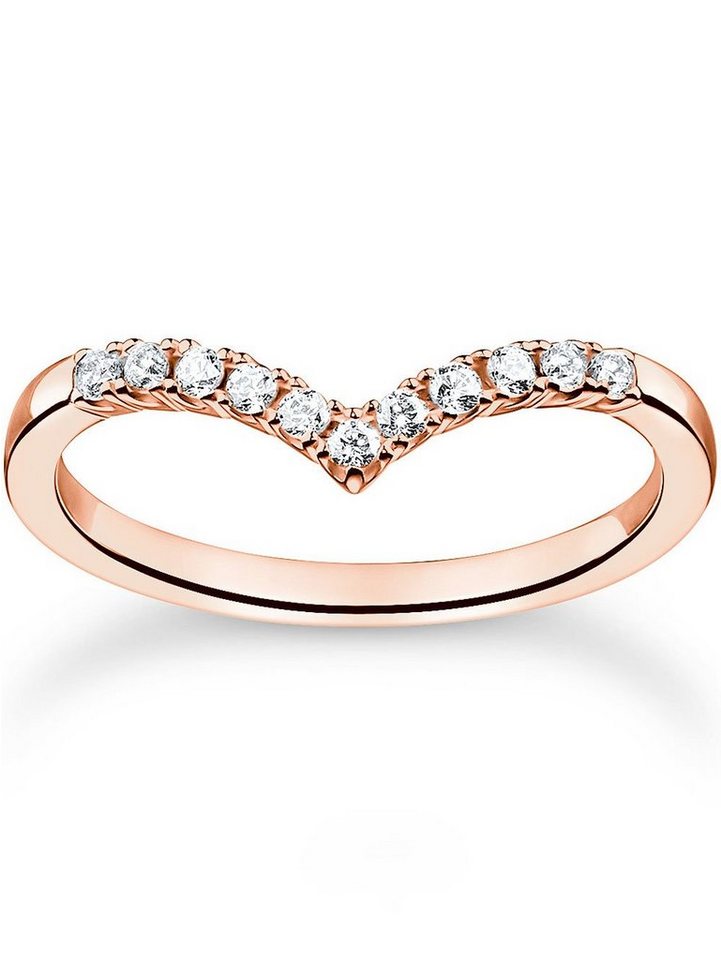 THOMAS SABO Fingerring Thomas Sabo Damenring TR2394-416-14-54 V-Form Gr. 54 THOMAS SABO Fingerring Thomas Sabo Damenring TR2394-416-14-54 V-Form Gr. 54 von THOMAS SABO
