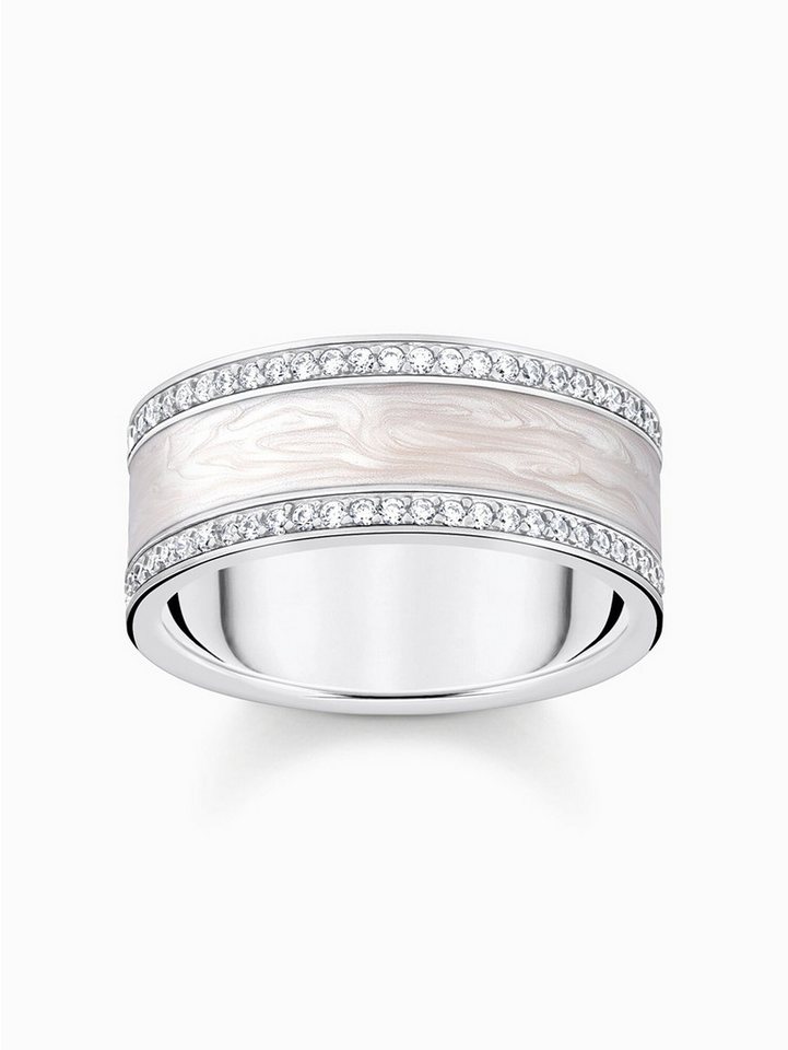 THOMAS SABO Fingerring Thomas Sabo TR2446-041-14-56 Silberner Bandring mit weißen Zirkonia u von THOMAS SABO