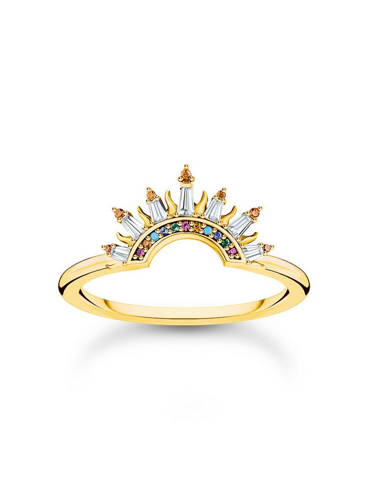 THOMAS SABO Fingerring Thomas Sabo TR2456-488-7-54 Vergoldeter Ring mit Sonnenstrahlen und bu von THOMAS SABO