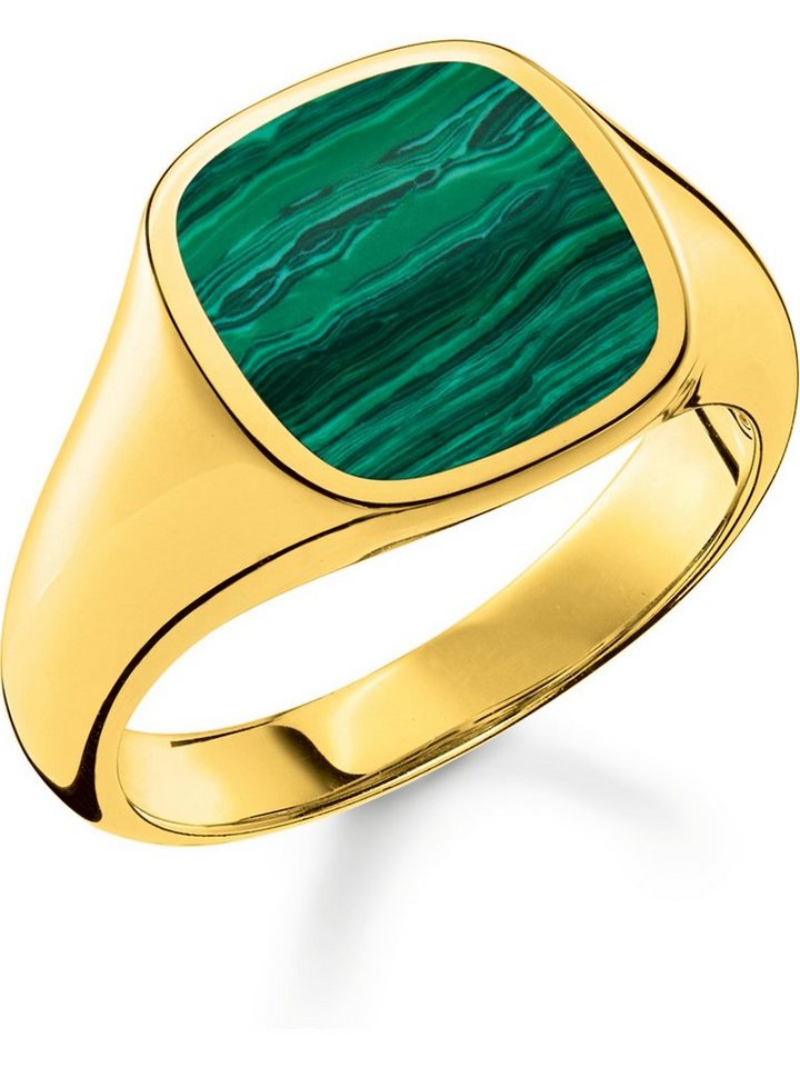 THOMAS SABO Fingerring Thomas Sabo Unisex-Damenring 925er Silber Malachit, Malachit, synthetisch von THOMAS SABO