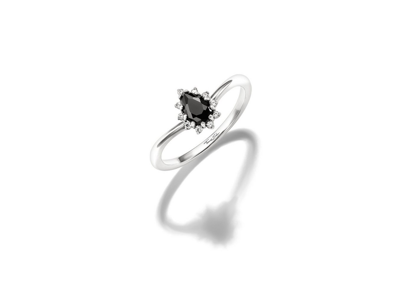 THOMAS SABO Fingerring True Romance Ring mit Schwarzen Tropfen, mit Zirkonia (synth) von THOMAS SABO