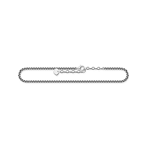 Thomas Sabo Fußkette Silber, aus geschwärztem 925er Sterlingsilber, in Venezianerstruktur, Länge: 22-27 cm, AK0032-637-21-L27V von THOMAS SABO