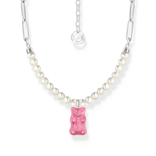 THOMAS SABO HARIBO Kette mit Anhänger Pinker Goldbär – Recyceltes Silber, Kristallglas, Süßwasserzuchtperlen x HARIBO von THOMAS SABO
