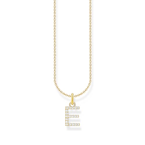 THOMAS SABO Halskette Buchstabe E vergoldetes Silber mit Zirkonia KE2244-414-14 von THOMAS SABO