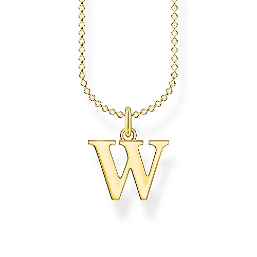 THOMAS SABO Halskette Buchstabe W vergoldetes Silber KE2032-413-39 von THOMAS SABO