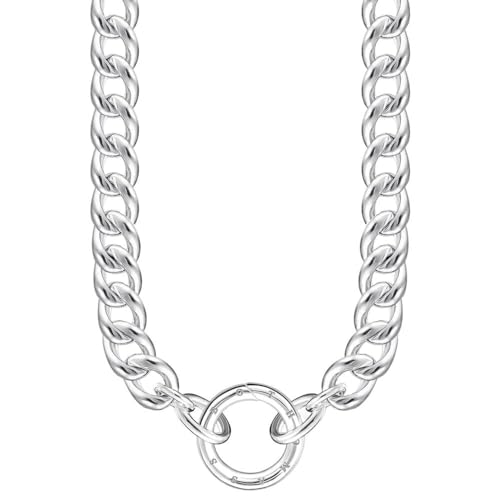 THOMAS SABO Halskette Glieder aus 925er Sterlingsilber im Panzerketten-Design, 45 cm lang und hochwertig von Hand geschmiedet, KE2115-001-21-L45 von THOMAS SABO