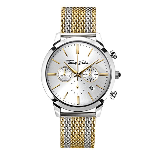 THOMAS SABO Herren Analog Quarz Uhr mit Edelstahl Armband WA0286-282-201-42 mm THOMAS SABO Herren Analog Quarz Uhr mit Edelstahl Armband WA0286-282-201-42 mm von THOMAS SABO