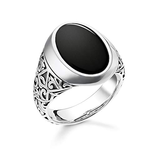 Thomas Sabo Ring Schwarz, Größe 68, Sterlingsilber und Onyx, TR2242-698-11 von THOMAS SABO