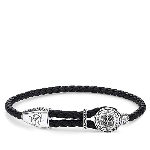 Thomas Sabo Herren Armband Kompass Leder 925 Sterling Silber A1860-682-11-L25v von THOMAS SABO