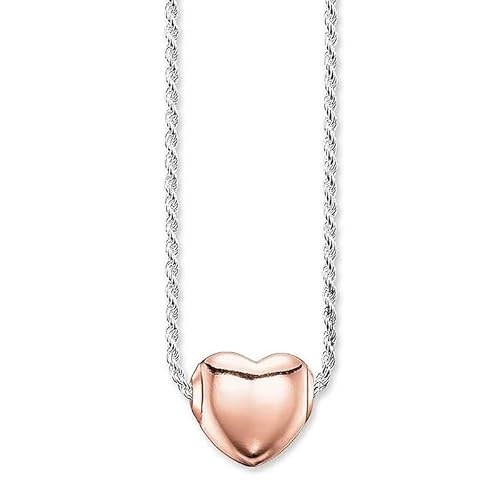 THOMAS SABO Damen Halskette mit Anhänger- Roséherz 925 Sterlingsilber - KT0052-415-12-L45 von THOMAS SABO