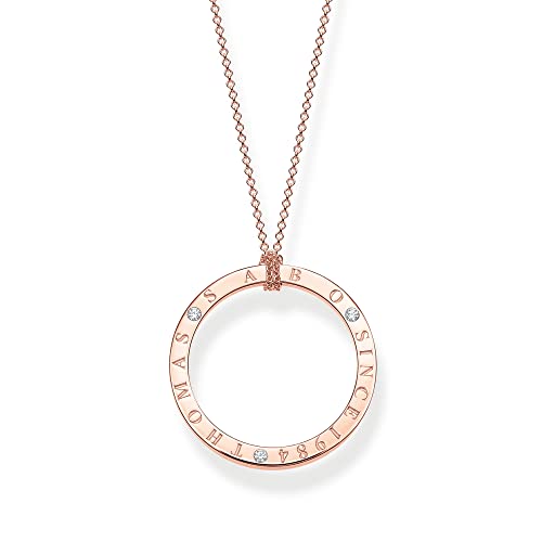 THOMAS SABO Kette Kreis mit weißen Steinen aus 925er Sterlingsilber mit hochwertiger 750er Roségold-Vergoldung, KE1877-416-14-L90 von THOMAS SABO