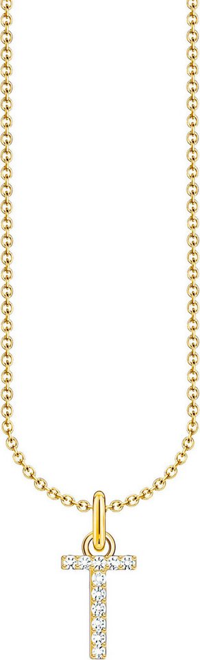THOMAS SABO Kette mit Anhänger Buchstabe, KE2240 - KE2265-051-14-L45V, KE2240 - KE2265-414-14-L45V, mit Zirkonia (synth) von THOMAS SABO