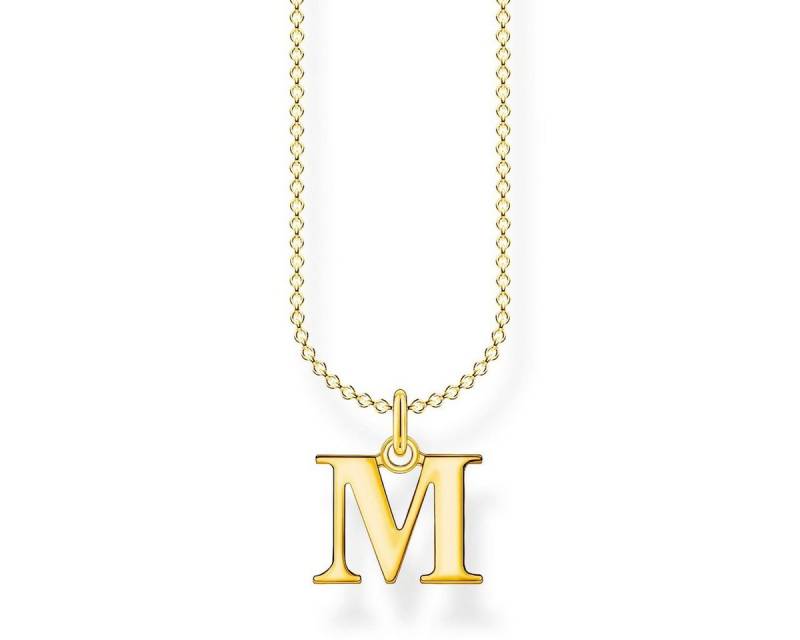 THOMAS SABO Kette mit Anhänger KE2022-413-39 Halskette mit Anhänger Damen Buchstabe M Silber Vergold von THOMAS SABO