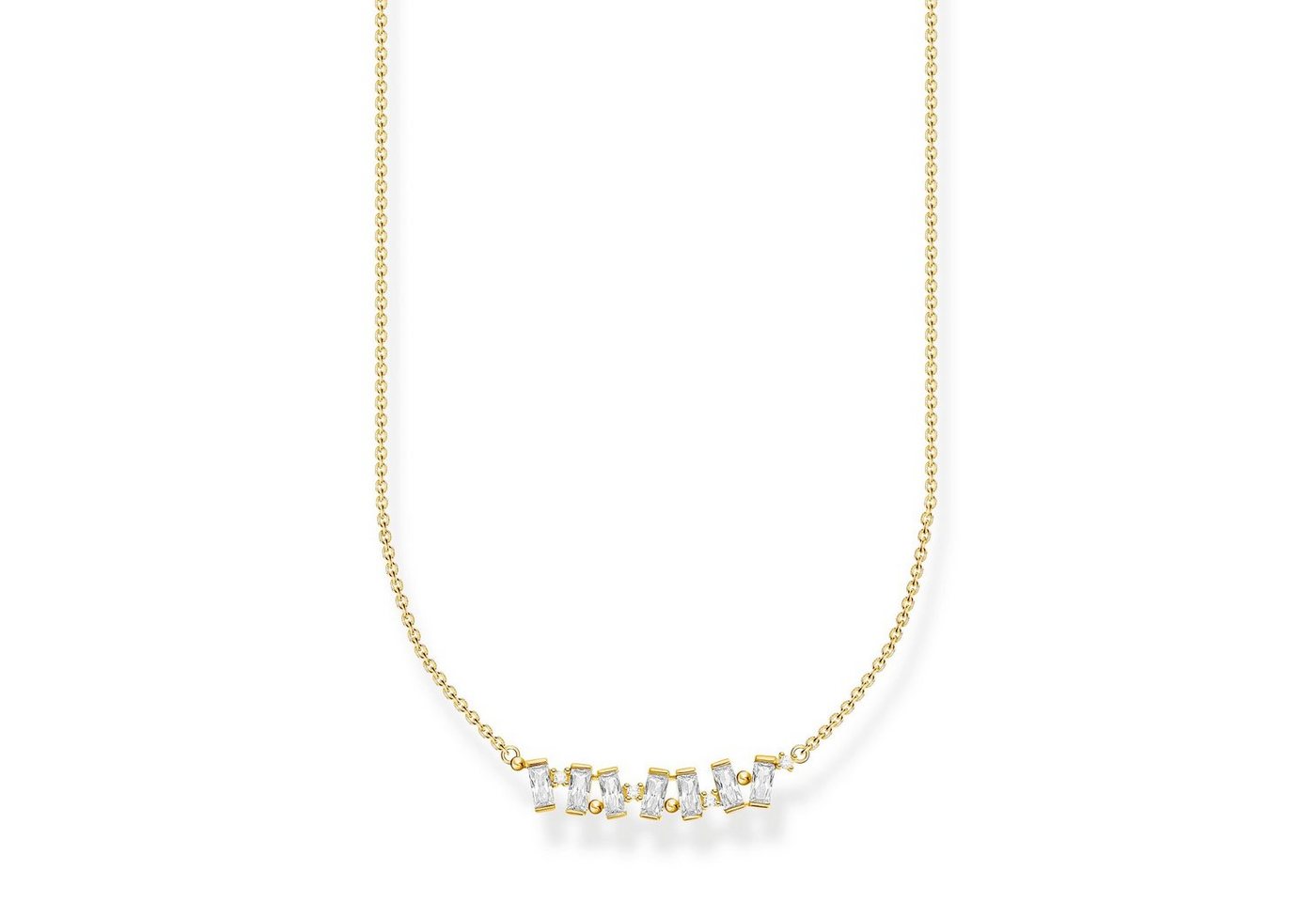 THOMAS SABO Kette mit Anhänger KE2095-414-14 Halskette Damen Weiße Steine Silber Vergoldet von THOMAS SABO