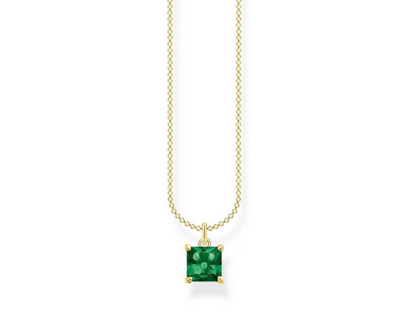 THOMAS SABO Kette mit Anhänger KE2156-472-6 Halskette mit Anhänger Damen Grüner Stein Silber Gold THOMAS SABO Kette mit Anhänger KE2156-472-6 Halskette mit Anhänger Damen Grüner Stein Silber Gold von THOMAS SABO