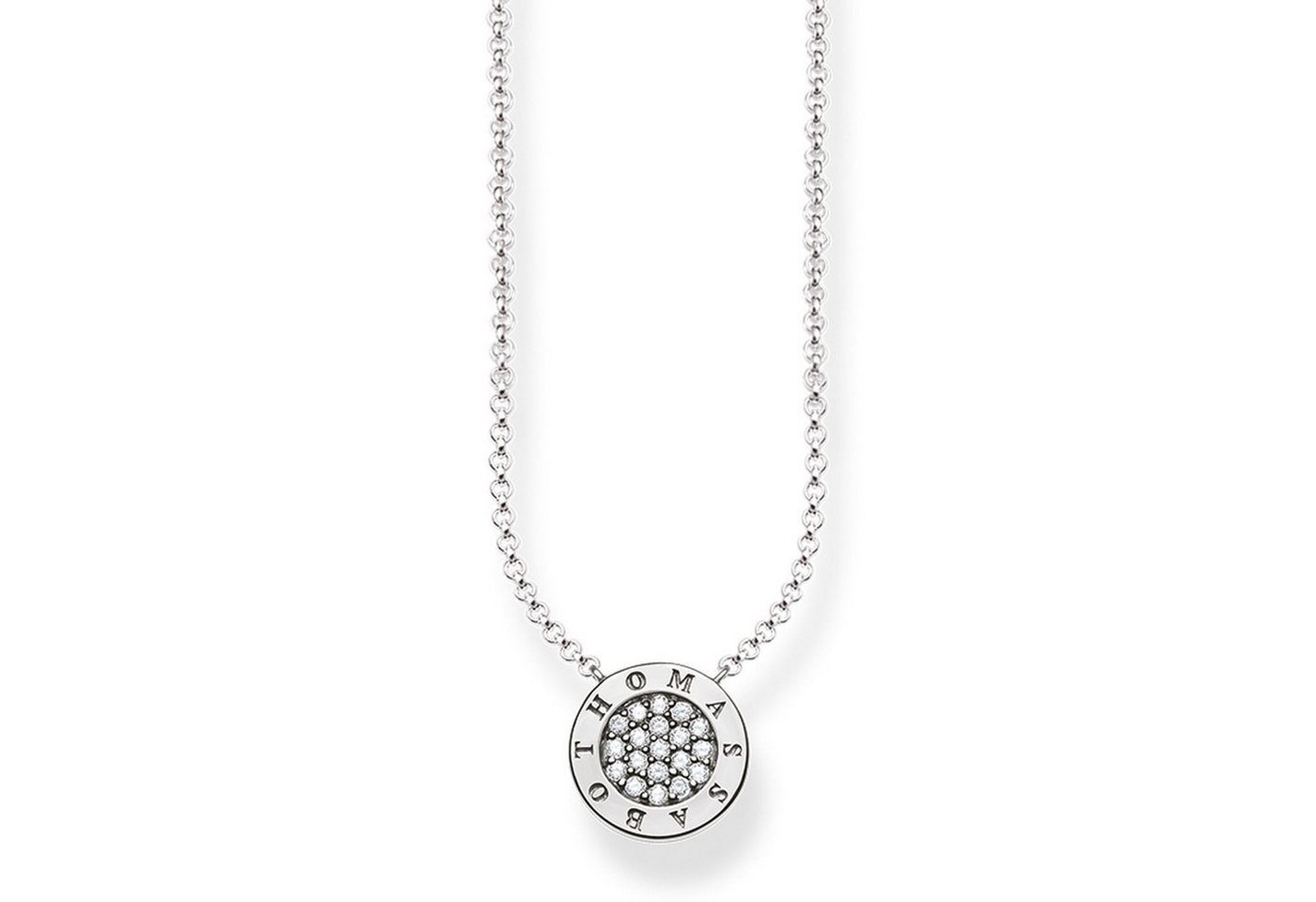 THOMAS SABO Kette mit Anhänger Kette Mit Anhänger Classic Pavé Weiss Silber THOMAS SABO Kette mit Anhänger Kette Mit Anhänger Classic Pavé Weiss Silber von THOMAS SABO