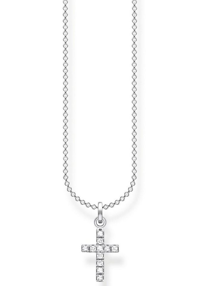 THOMAS SABO Kette mit Anhänger Kreuz pavé, mit Zirkonia (synth) von THOMAS SABO