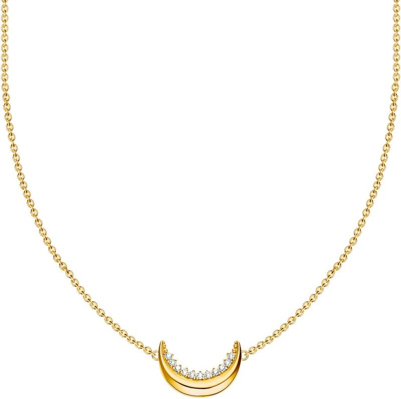 THOMAS SABO Kette mit Anhänger Moon Romance, Halbmond-Design, mit Zirkonia (synth) von THOMAS SABO