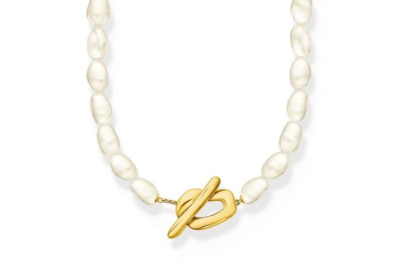THOMAS SABO Kette mit Anhänger Natural Beauty Perlenkette mit organischem Verschluss, Bold Elegance, mit Süßwasserzuchtperle von THOMAS SABO