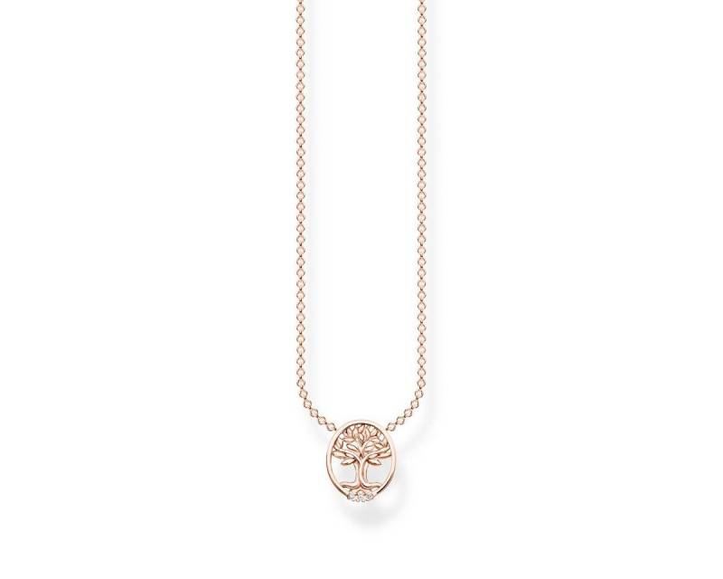 THOMAS SABO Kette mit Anhänger SCKE150329 Halskette Damen Tree of Love Weiße Steine Rosé Vergoldet von THOMAS SABO