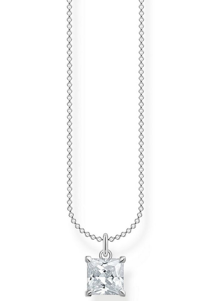 THOMAS SABO Kette mit Anhänger mit blauem oder weißem Stein KE2156-051-14-L45V, KE2156-699-32-L45V, mit Zirkonia (synth) oder Glas-Keramik Stein von THOMAS SABO