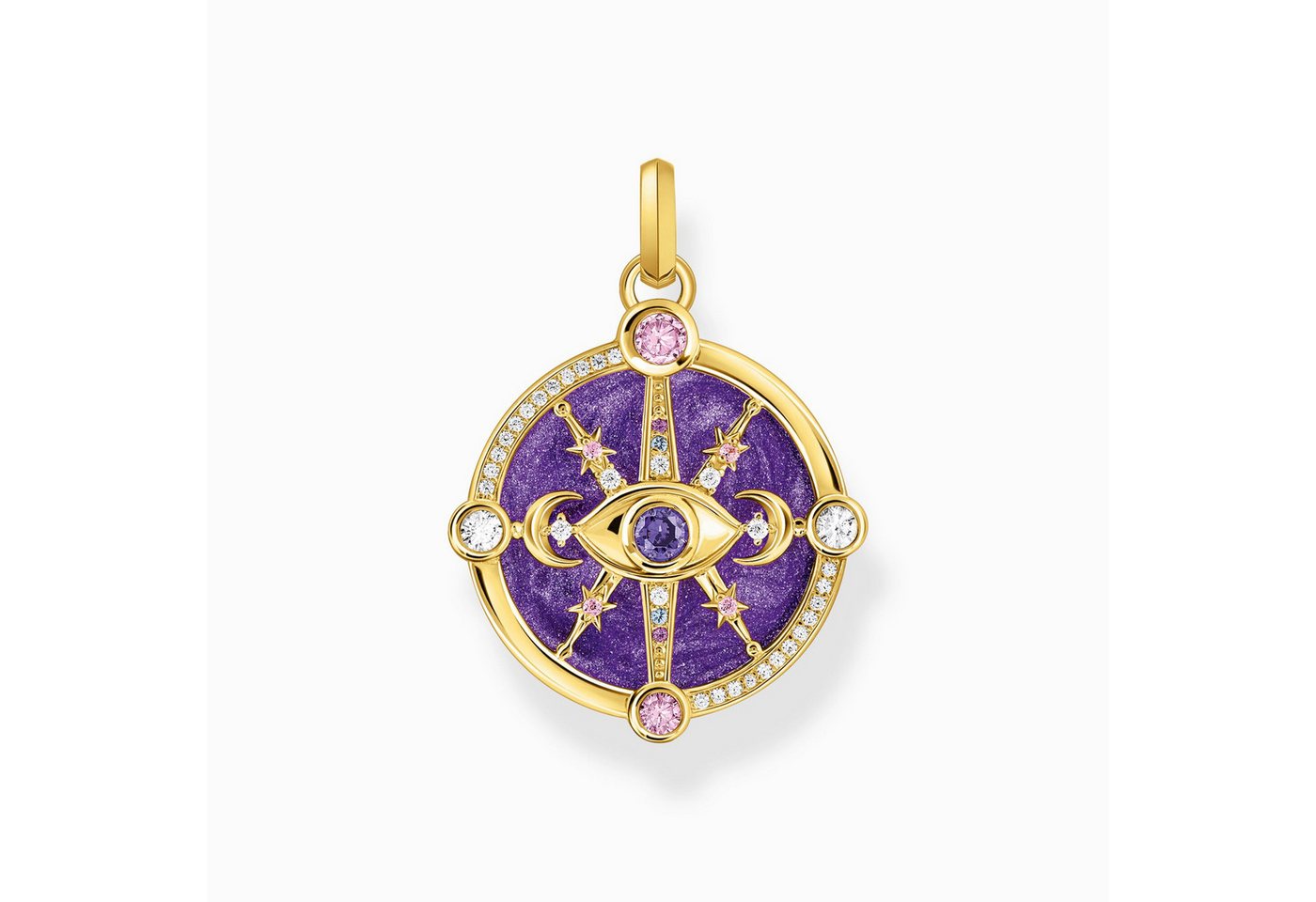 THOMAS SABO Kettenanhänger Kettenanhänger Auge mit kosmischen Details vergoldet von THOMAS SABO