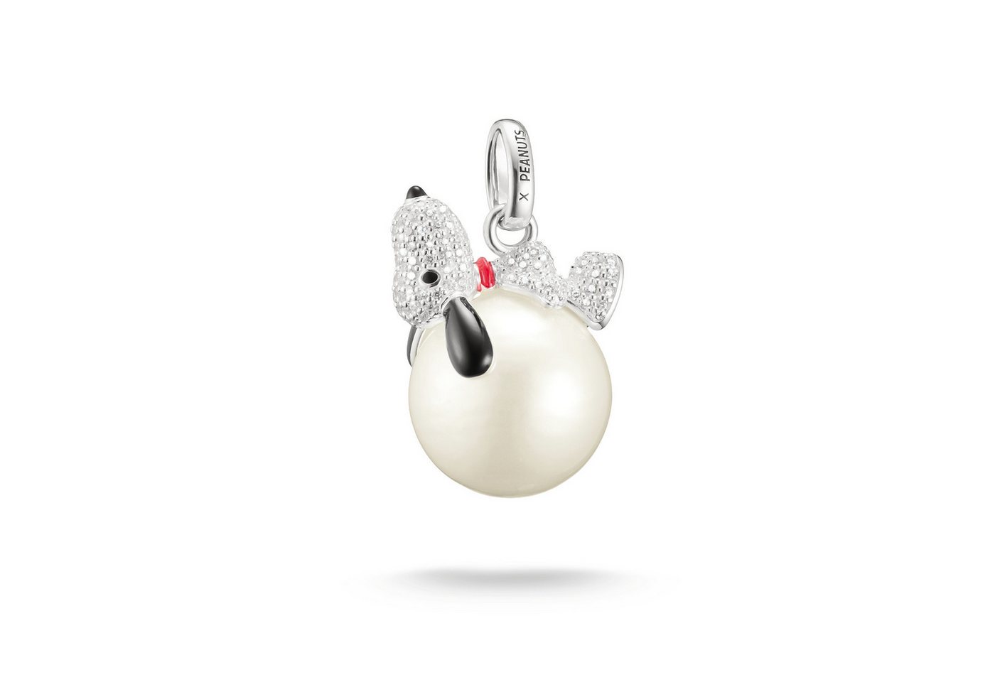 THOMAS SABO Kettenanhänger THOMAS SABO x Peanuts Anhänger Snoopy auf Schneeball, mit Zirkonia (synth) und Perle (imitiert) von THOMAS SABO
