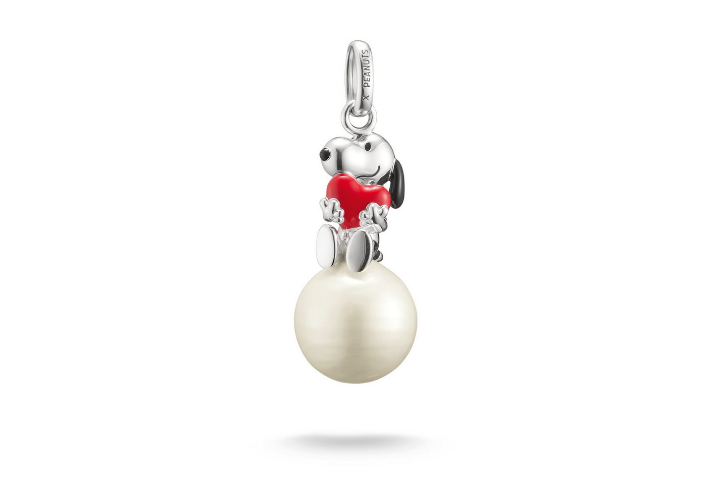 THOMAS SABO Kettenanhänger THOMAS SABO x Peanuts Anhänger Snoopy mit Herz auf Schneeball, mit Perle (imitiert) von THOMAS SABO