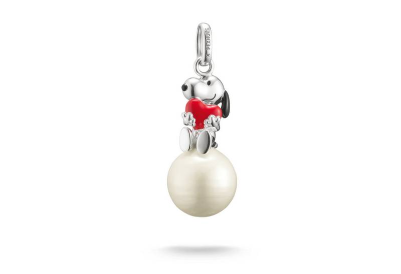 THOMAS SABO Kettenanhänger THOMAS SABO x Peanuts Anhänger Snoopy mit Herz auf Schneeball, mit Perle (imitiert) von THOMAS SABO