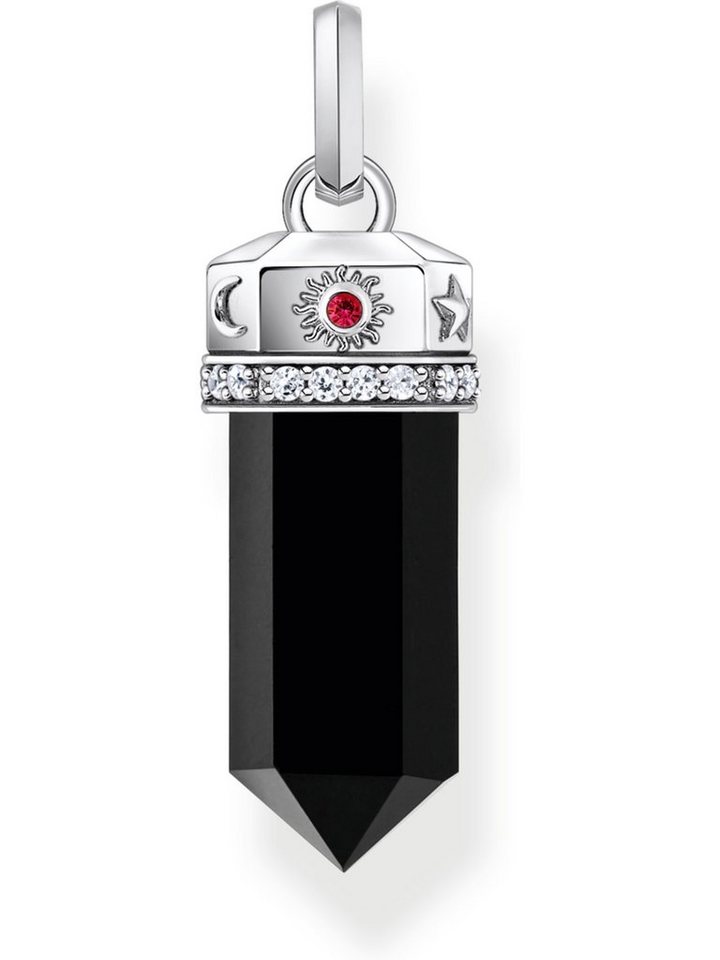 THOMAS SABO Kettenanhänger Thomas Sabo Damen-Anhänger 925er Silber Onyx von THOMAS SABO